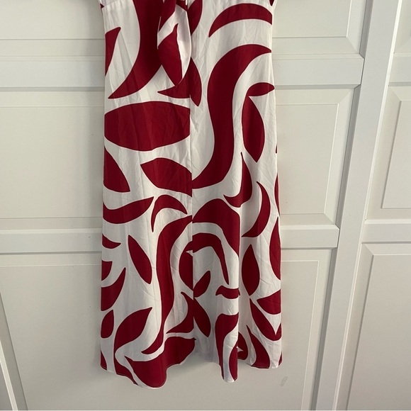 Donna Morgan terracotta abstract print midi dress 30279 - Picture 7 of 15